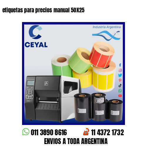etiquetas para precios manual 50X25