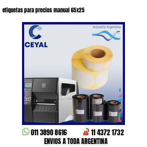 etiquetas para precios manual 65×25