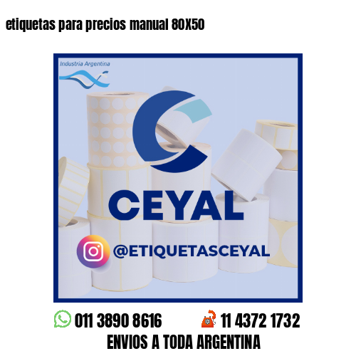 etiquetas para precios manual 80X50
