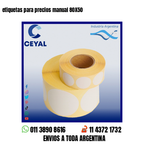 etiquetas para precios manual 80X50