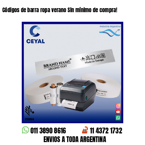 Códigos de barra ropa verano Sin mínimo de compra!