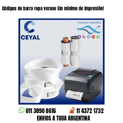 Códigos de barra ropa verano Sin mínimo de impresión!