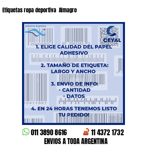 Etiquetas ropa deportiva  Almagro