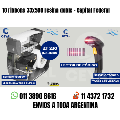 10 ribbons 33x500 resina doble - Capital Federal