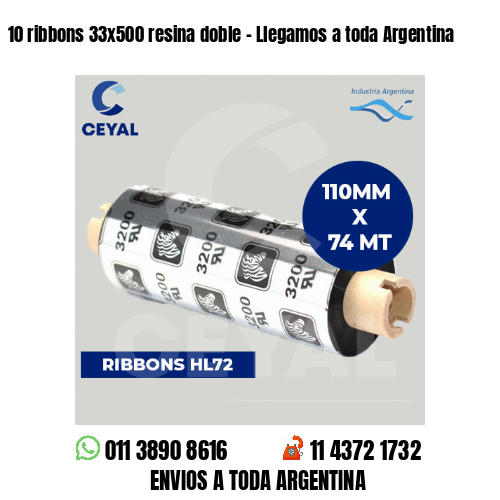10 ribbons 33×500 resina doble – Llegamos a toda Argentina