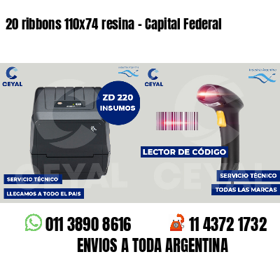 20 ribbons 110x74 resina - Capital Federal