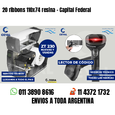 20 ribbons 110x74 resina - Capital Federal