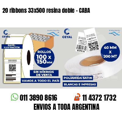 20 ribbons 33x500 resina doble - CABA