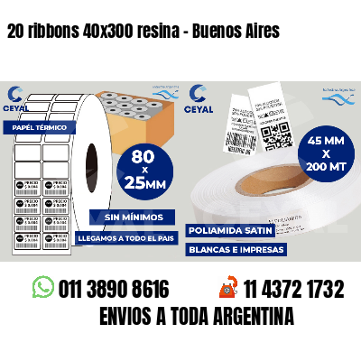 20 ribbons 40x300 resina - Buenos Aires