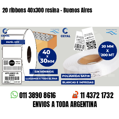 20 ribbons 40x300 resina - Buenos Aires