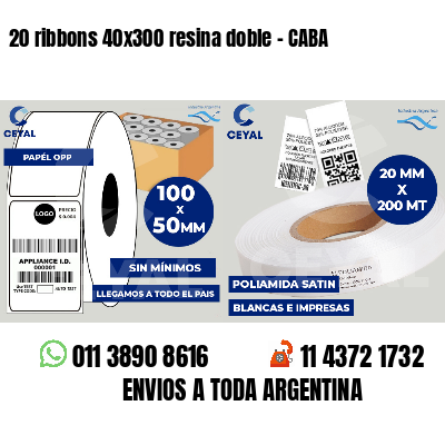 20 ribbons 40x300 resina doble - CABA