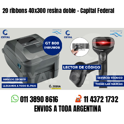 20 ribbons 40x300 resina doble - Capital Federal