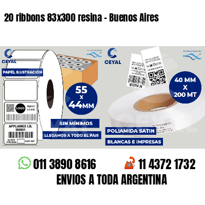 20 ribbons 83x300 resina - Buenos Aires