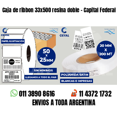 Caja de ribbon 33x500 resina doble - Capital Federal