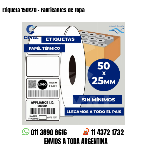 Etiqueta 150×70 – Fabricantes de ropa