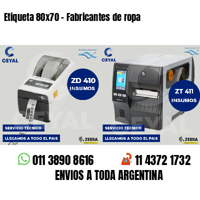 Etiqueta 80x70 - Fabricantes de ropa
