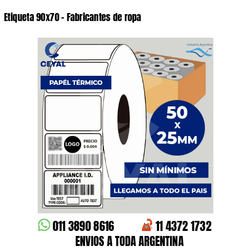 Etiqueta 90×70 – Fabricantes de ropa