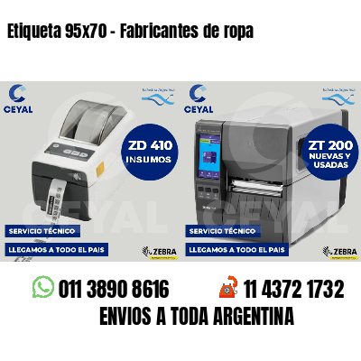 Etiqueta 95x70 - Fabricantes de ropa