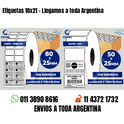 Etiquetas 10x21 - Llegamos a toda Argentina