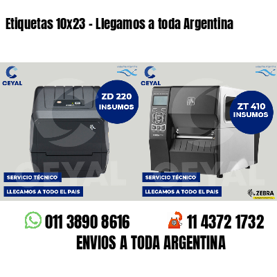 Etiquetas 10x23 - Llegamos a toda Argentina