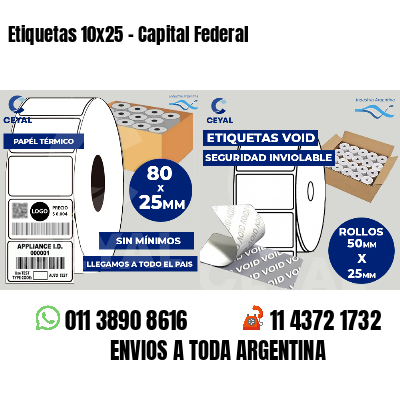 Etiquetas 10x25 - Capital Federal