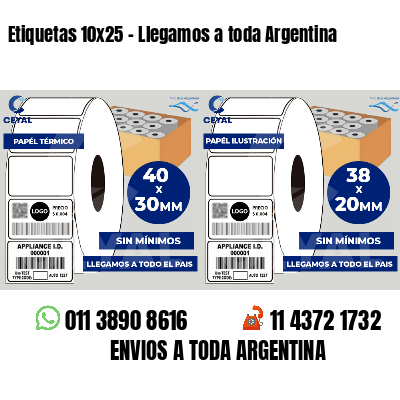Etiquetas 10x25 - Llegamos a toda Argentina