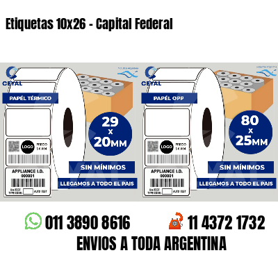 Etiquetas 10x26 - Capital Federal