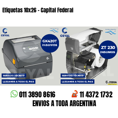 Etiquetas 10x26 - Capital Federal