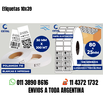 Etiquetas 10x39