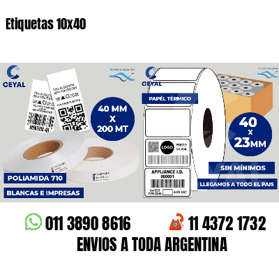 Etiquetas 10x40