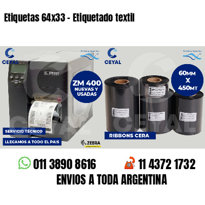 Etiquetas 64x33 - Etiquetado textil