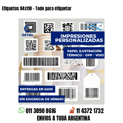 Etiquetas 94x110 - Todo para etiquetar