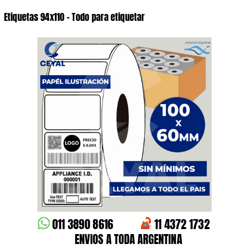 Etiquetas 94×110 – Todo para etiquetar