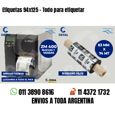 Etiquetas 94x125 - Todo para etiquetar