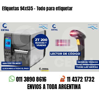 Etiquetas 94x135 - Todo para etiquetar