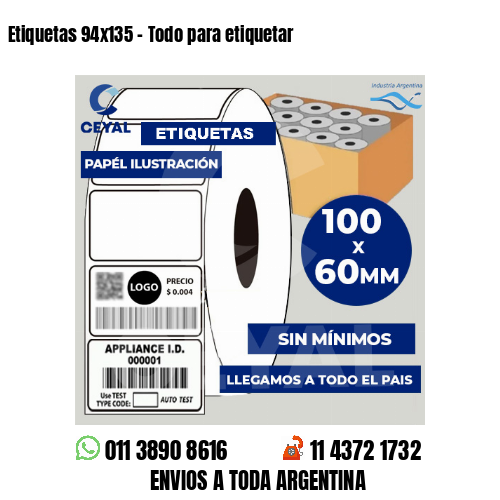 Etiquetas 94×135 – Todo para etiquetar