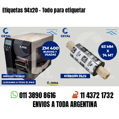 Etiquetas 94x20 - Todo para etiquetar