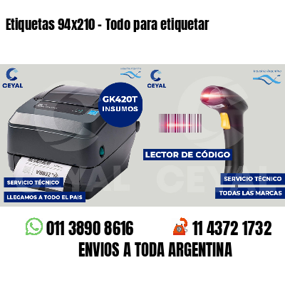Etiquetas 94x210 - Todo para etiquetar