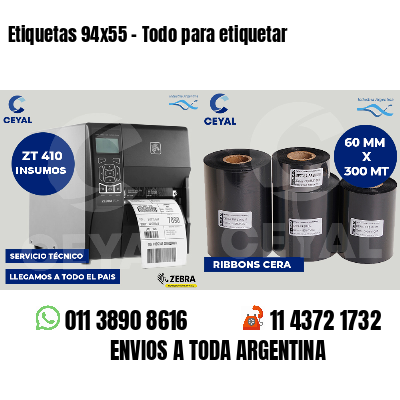 Etiquetas 94x55 - Todo para etiquetar