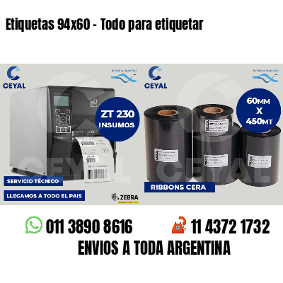 Etiquetas 94x60 - Todo para etiquetar