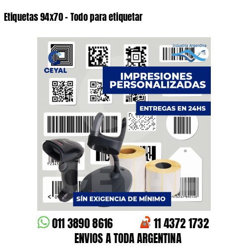 Etiquetas 94x70 - Todo para etiquetar
