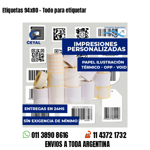 Etiquetas 94x80 - Todo para etiquetar