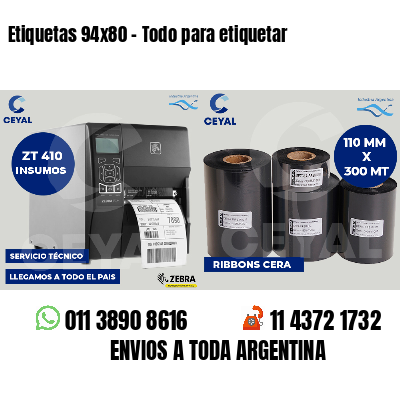 Etiquetas 94x80 - Todo para etiquetar