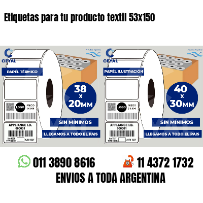 Etiquetas para tu producto textil 53x150