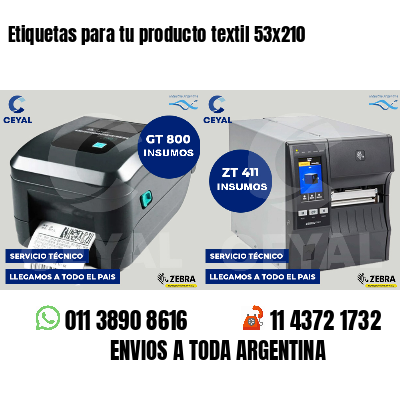 Etiquetas para tu producto textil 53x210