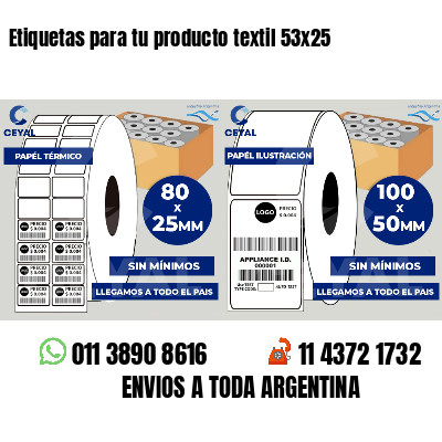Etiquetas para tu producto textil 53x25