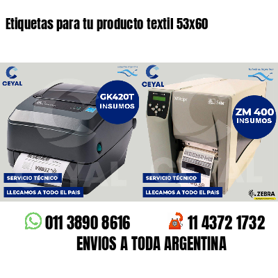 Etiquetas para tu producto textil 53x60
