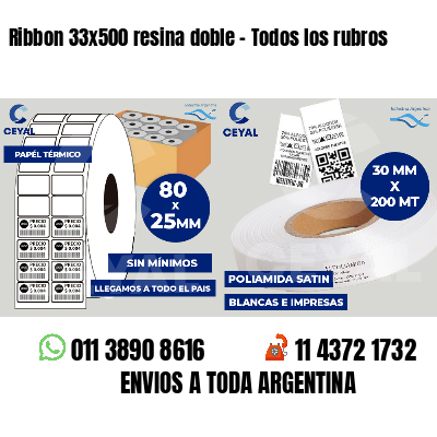 Ribbon 33x500 resina doble - Todos los rubros
