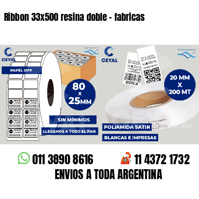 Ribbon 33x500 resina doble - fabricas