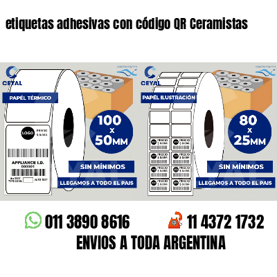 etiquetas adhesivas con código QR Ceramistas